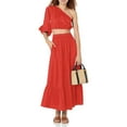 thumbnail image 5 of GZWYHT Maxi Skirt Fall Skirts Women's Summer Boho Flowy Swing Tiered A-Line Midi Skirt 2025 Fashion Trendy Elastic Waist Pleated Long Beach Dress Long Skirt Flowy Skirt Womens Skirt Red Skirt XXL, 5 of 8