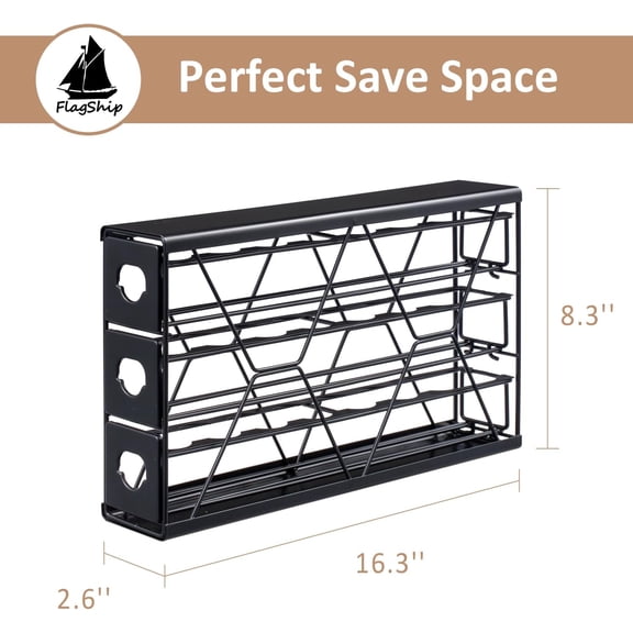 FlagShip K Cup Holder Drawer 3 Tier Coffee Pod for Save Space Countertop Kitchen (24 Pods Capacity)