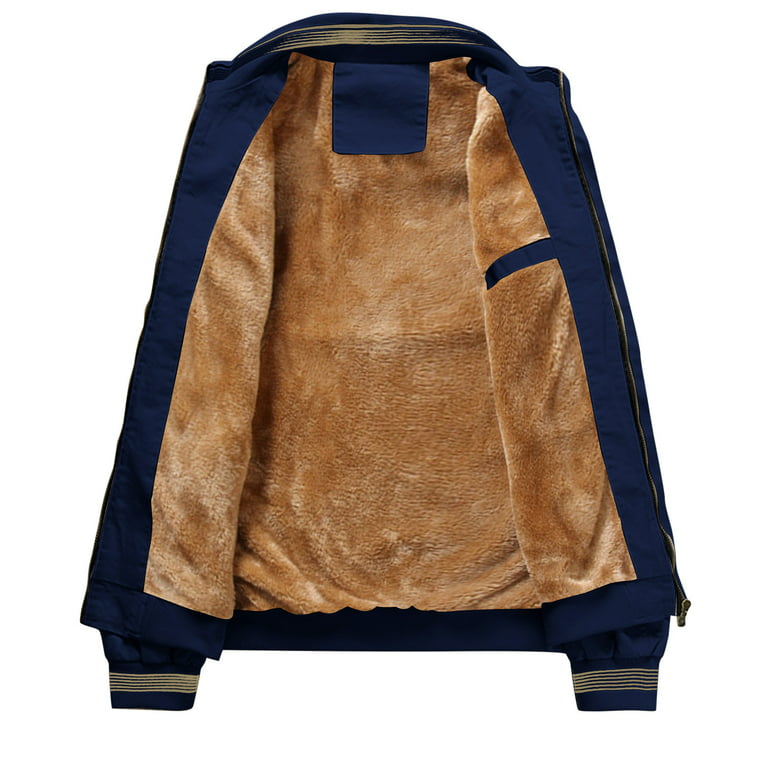 LEEy-world Mens Jacket Men's Lightweight Jackets Casual LayCollar Jacket  Front-Zip Golf Jacket Work Coat Windbreaker with Zip Pockets Blue,4XL 