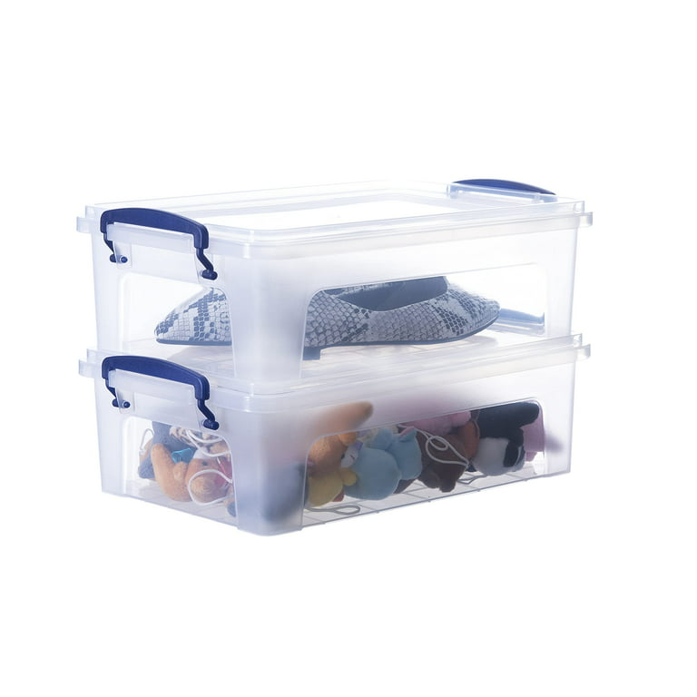 Citylife 1.3 QT 10 Packs Small Clear Storage Bins with Lids Plastic Kids  Craft Storage Bins 