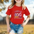 thumbnail image 2 of oqasdz Girls 100 Days of School Shirt Graphic Print Short Sleeve Crewneck Tee Top for Back To School Comfortable Fit Versatile Summer Dailywear, 2 of 4