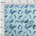 thumbnail image 2 of oneOone Cotton Poplin Light Blue Fabric Tropical Banana Leaf Sewing Material Print Fabric By The Yard 42 Inch Wide, 2 of 4