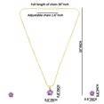 thumbnail image 2 of Efulgenz Cubic Zirconia CZ Floral Pendant Chain Necklace Earrings Jewelry Set for Women , Purple, 2 of 5