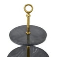 thumbnail image 4 of DecMode 14" x 27" Gray Marble 3 Tiered Server with Gold Post, 1-Piece, 4 of 8