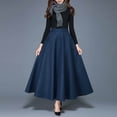 thumbnail image 4 of TIANZEN Winter Autumn Blend Midi Skirt With Elegant Flared Hem Versatile A Line Outfit For Casual Party Wear Women Skirts Denim Mini Skirt, 4 of 4