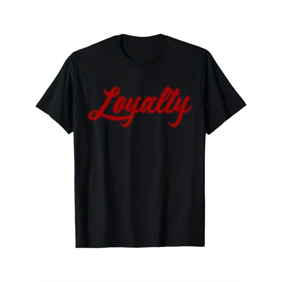 t shirts for men-Loyalty Red/ Black T-Shirt T-Shirt t shirts with funny satings t shirts for men graphic 6.35 oz of 100% pure cotton