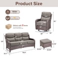 thumbnail image 5 of Jentlehouse 5-Piece Outdoor Patio Furniture Set,Rattan Patio Set Outdoor 3-Seat Couch Set with Swivel Chairs and Ottomans,Outdoor Conversation Furnitures for Porch Balcony Deck, 5 of 12