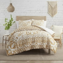 Indigo Ink Panther 3-Piece Panther Gold Boho Medallion Comforter Set, King