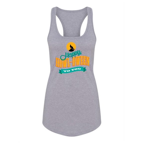 Happy Howl-oween Quote Tank Women -Image by Shutterstock, Female Large