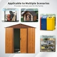 thumbnail image 6 of CarButler 6x6ft Metal Outdoor Storage Shed with Lockable Sliding Doors for Garden Backyard Patio Lawn coffee, 6 of 7