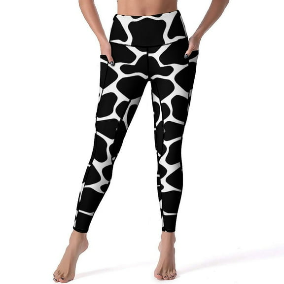Gold Giraffe Print Spots Yoga Pants Workout Leggings High Waist Quick-Dry Sports Tights Elegant Graphic Yoga Legging Present