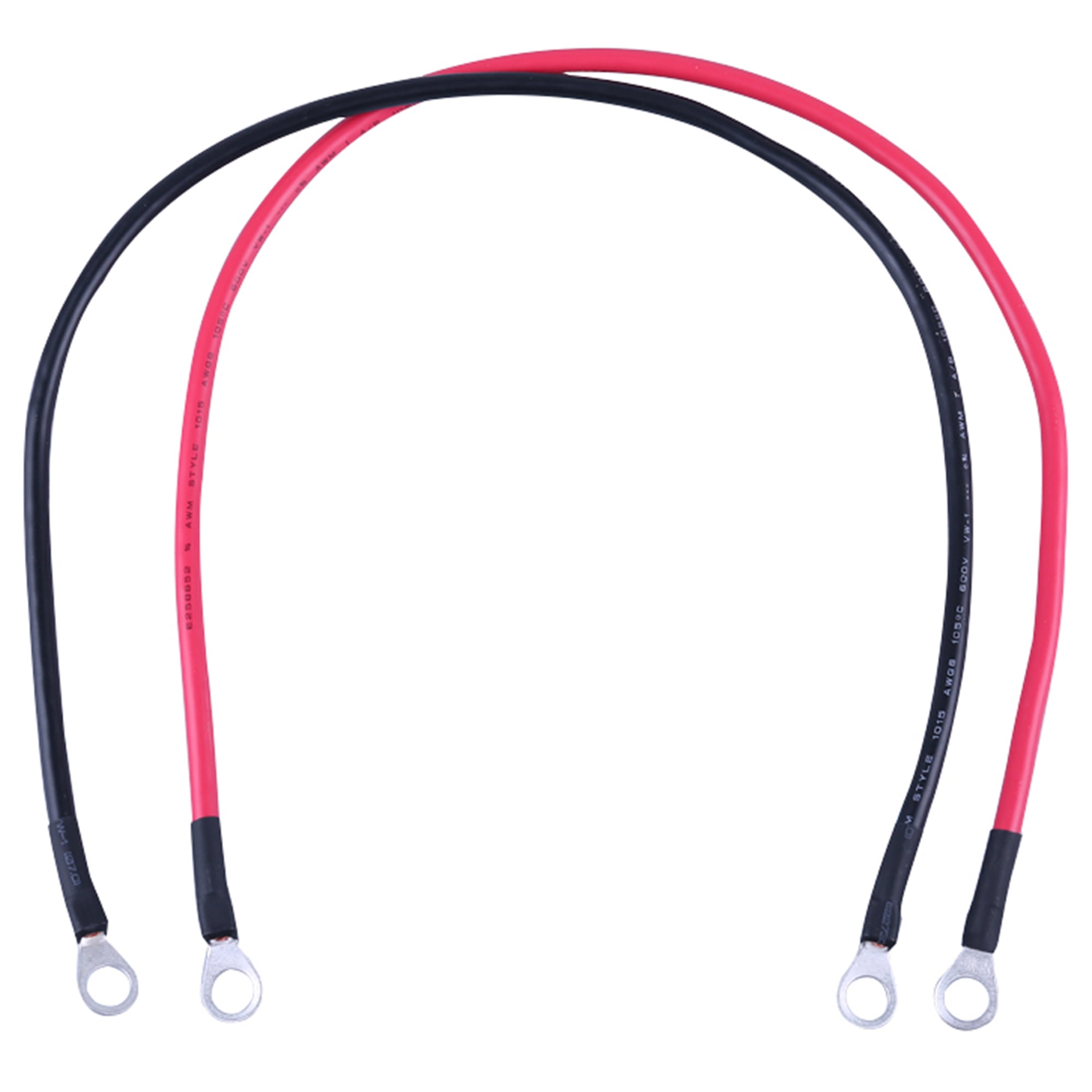 LotFancy 8 Gauge 24 Inches Power Inverter Cables for Car Marine Solar ATV Lawn Mower Motorcycle Battery Cables Positive and Negative 3//8-Inch Lugs