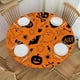 thumbnail image 1 of wonima02 Round Fitted Tablecloth with Elastic Edge Halloween Pattern Texture Background Waterproof Wipeable Table Cover for Kitchen Dining Holiday, Fit for Diameter 38.2"-42.1" Round Table, Style36, 1 of 1