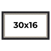 30x16 Frame Black Real Wood Picture Frame Width 2.25 Inches | Interior Frame Depth 0.5 Inches |