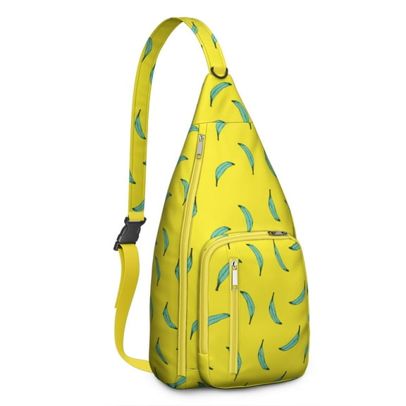 Tropical Banana Sling Backpack - Vibrant Fruit Pattern Crossbody Shoulder Bag, Durable Water-Resistant Material
