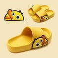thumbnail image 2 of Zapatillas con cara de pato amarillo para mujeres y hombres, sandalias de baño unisex con punta abierta, pantuflas para el hogar, zapatillas antideslizantes de EVA para niños, Yellow24-25, 2 of 5
