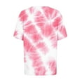 thumbnail image 4 of Blczomt 2025 Tops for Women Trendy Summer V Neck Casual Tee Short Sleeve Tie Dye Pink Womens Tshirts, 4 of 8