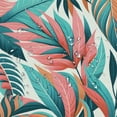 thumbnail image 5 of Awypu Tropical Summer Hawaiian Style Coral Orange Aqua Blue Green Leaf Print Decorative Bathroom Shower Curtain Set with Hooks White, 5 of 7