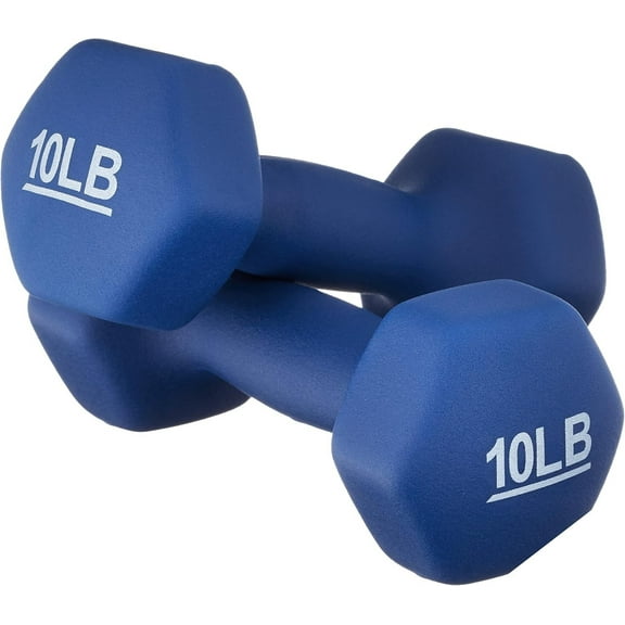 Neoprene Dumbbell Hand Weights for Exercise and Muscle Toning 10 POUND PAIR