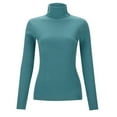 thumbnail image 5 of RMGVDSD Women Autumn Winter Turtleneck Knitted Sweater With Slim Fit Solid Color Bottoming Shirt Soft Sweaters Long Sleeve Sweater Trendy Casual Sweater Tops /Blue, 5 of 5