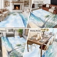 thumbnail image 5 of Summer Beach Palm Tree Area Rugs 5'x7', Washable Small Throw Rugs for Laundry Room Playroom, Blue Coastal Tropical Ocean Indoor Outdoor Rug Non-Slip Low Pile Carpet Runner Reversible Floor Mats, 5 of 8