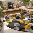 thumbnail image 3 of Round Rugs 6Ft, Yellow Grey Abstract Round Area Rug Washable Indoor Throw Carpet, Modern Geometric Ombre Artwork Soft Non Slip Circle Rug for Office Cabinet Home Decor Aesthetic, 3 of 8