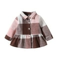 thumbnail image 1 of Girls Coats & Jackets Toddler Long Sleeve Plaid Prints Ruffles Red Girls Fall Tops ,4-5 Years, 1 of 6