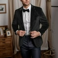 thumbnail image 2 of sususu Mens Blazer Big and Tall,Mens Black Suits 2 Piece Set,formal Tuxedo Jacket for Wedding Ceremonies and With Classic Button Front Design and Tailored Fit for Elegant Style, 2 of 5