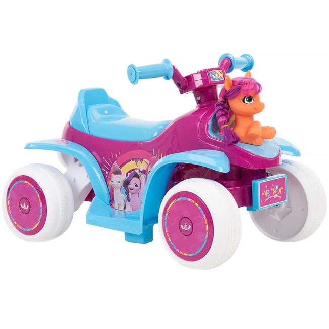 Huffy 19071 6V My Little Pony Ride on Bubble Quad Toy for Kids, Pink