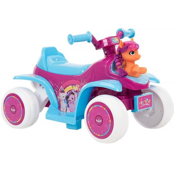 Huffy 19071 6V My Little Pony Ride on Bubble Quad Toy for Kids, Pink