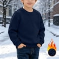 thumbnail image 2 of Boys Girls Fleece Lined Sweatshirt Warm Winter Pullover Top 1-13 Years Kids Casual Long Sleeve Crew Neck Jumper Soft Cozy, 2 of 9