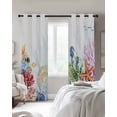 thumbnail image 4 of Coastal Kitchen Curtains Blue Summer Beach Nautical Starfish Coral Cafe Short Curtains for Bathroom Blackout Window Curtain Grommet Small Window Treatment Drapes for Bedroom Living Room 52"x45"x2, 4 of 9