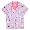 thumbnail image 2 of Sleep On It Girls Yummy Jersey Coat Front Pajama Short Set - Spa, 6X, 2 of 6