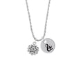 thumbnail image 2 of Delight Jewelry Silvertone Antiqued Snowflake Silvertone Script Initial Disc - & - Charm Necklace, 20"+3", 2 of 4