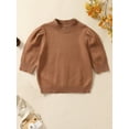 thumbnail image 2 of Wassery Kids Girls Knit Sweaters Long Sleeve Crew Neck Loose Knitted Pullovers 2T 3T 4T 5T 6T 7T Little Girls Fall Winter Warm Clothes, 2 of 6