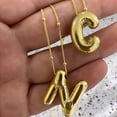 thumbnail image 3 of Mightlink Women Necklace Smooth Balloon Letter Pendant Decor Adjustable Length Solid Color Exquisite Stainless Choker Necklace Neck Decoration Jewelry, 3 of 7