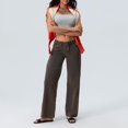thumbnail image 4 of Women Y2k Low Rise Baggy Jeans Loose Fit Boyfriend Straight Wide Leg Jeans Trendy Stretch Long Denim Pants, 4 of 5