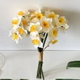 thumbnail image 2 of Specollect 6 Pcs Artificial Silk Flower Bouquet for Wedding Home Decor, Realistic Fake Flowers for Vase Centerpiece, White Yellow Floral Arrangement, 2 of 8