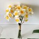 thumbnail image 1 of Set de ramo de flores de seda artificial de 6 piezas – flores falsas blancas y amarillas para centros de mesa de boda, decoración del hogar, accesorios fotográficos, arreglos interiores y exteriores, 1 of 6