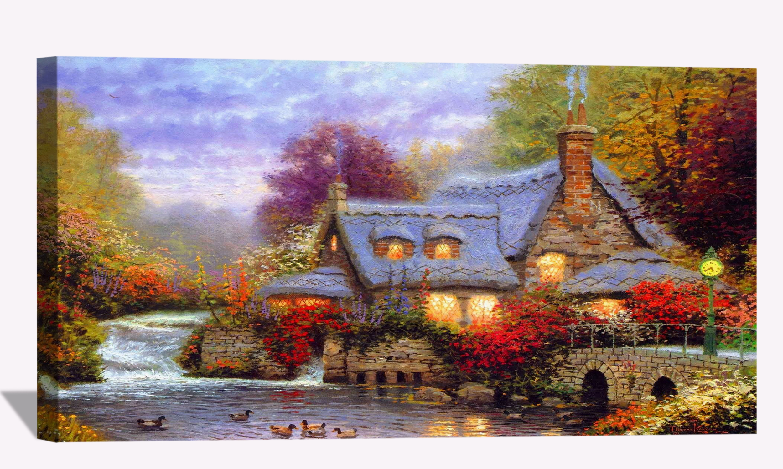 Thomas Kinkade Autumn Canvas Art Thomas Kinkade Paintingsfor Bedroom