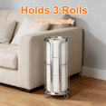 thumbnail image 5 of stusgo Freestanding Toilet Paper Holder with Storage, Modern Toilet Paper Storage Stand & Bathroom Toilet Paper Holder Stand, Holds Large Rolls（Silver）, 5 of 7