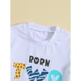 thumbnail image 4 of Bagilaanoe 2pcs Toddler Baby Boy Short Pants Set Short Sleeve Letter Print T Shirt Tops + Shorts 18M 24M 3T 4T 5T Kids Summer Birthday Outfits, 4 of 8