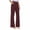 Wine, variant on acuever Suit Trousers Women's High Waist Trousers Wide Leg Fabric Trousers Elegant Trousers Straight Leg Trousers Business Outfit Trousers Long Drawstring Women's Casual Pants Yoga Pants(S)