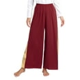 thumbnail image 4 of iiniim 2 Pcs Liturgical Praise Dance Dresses for Women Asymmetric Overlay Worship Dress with Wide-Leg Pants Burgundy XXL, 4 of 7