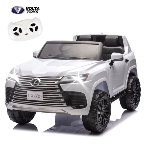 Xuanlur 24V 7AH Ride on Toys for Big Kids, Licensed LEXUS LX600 2 Seater 110W Motor Ride on Cars w/Remote Control, 4-Wheel Suspension, LED, Music, Power Display, Electric Car for Boys Girls, White