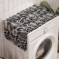 thumbnail image 1 of Geometric Washing Machine Organizer, Black and White Monochrome Swirled Hypnotic Vortex and Whirpool, Anti-slip Fabric Top Cover for Washer and Dryer, Black and White, by Ambesonne, 1 of 1