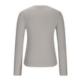 thumbnail image 4 of JGGSPWM Women's Ribbed Crewneck Long Sleeve Slim Fitted Casual Tights Plain Basic T Shirts Tops Gray S, 4 of 7