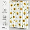 thumbnail image 2 of Yellow Sunflower Shower Curtain, Rustic Watercolor Botanical Flower Bathroom Decor, Waterproof Polyester Fabric Floral Set, with 12 Hooks 72 x 84, 2 of 6