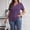 Purple, variant on Oplxuo Womens Plus Size Tops Ribbed Short Sleeve Shirts Summer Casual V Neck Tshirts Loose Fit Dressy Tunics