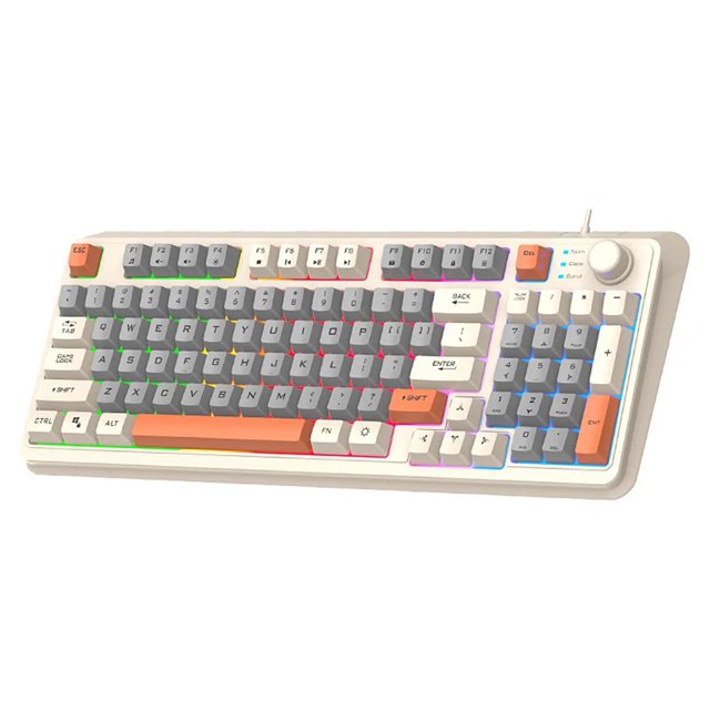 K82 Gaming Keyboard 94 Keys Portable Wired Office Keyboard With Colorful RGB Backlight Mechanical Ultra Silence Keyboard Comfortable Typing Experience For Laptop PC Computer